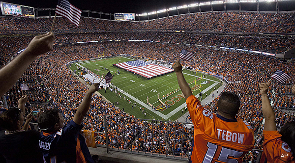 Raucous Tebow fans in Denver