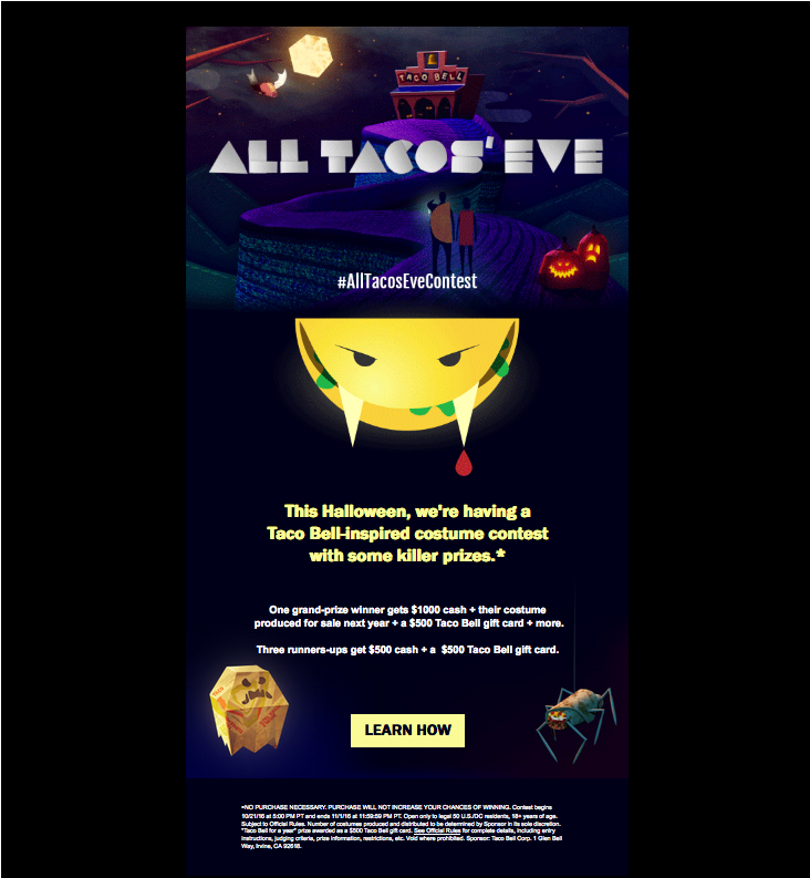 All Tacos Eve: A Taco bell halloween email