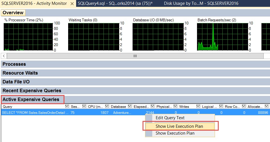 Performance troubleshooting with SQL Server 2016 Live Query Statistics ...